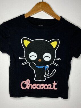 Chococat Women's Juniors Babydol Tiny Tight Fit Cropped T-Shirt Black
